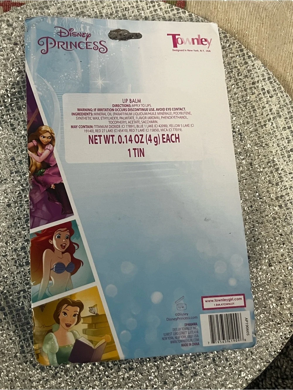 Disney Princess Flavored Lip Balm Set 5-Piece with Cosmetic Bag NWT